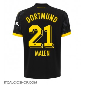 Borussia Dortmund Donyell Malen #21 Seconda Maglia 2023-24 Manica Corta